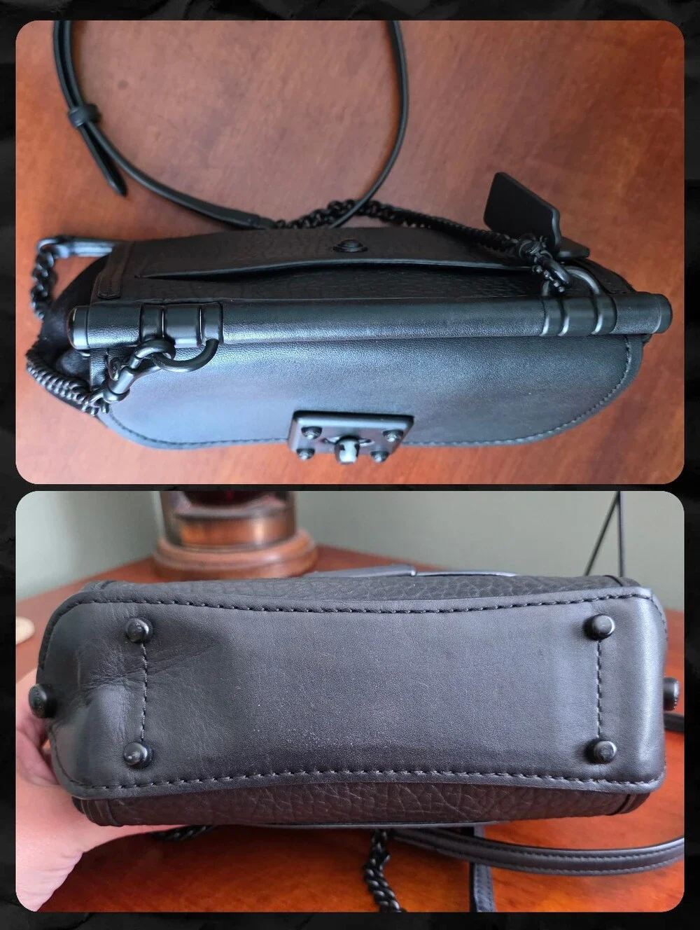 Coach 59048 Drifter Sample Bag Black Pebbled Leather Suede Crossbody